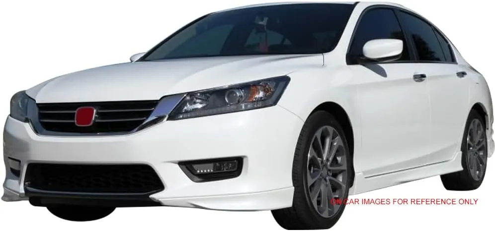 IKON MOTORSPORTS, Front Lip Splitters Compatible with 2013-2015 Honda Accord 4-Door Sedan, 2PCS Front Bumper Lip Spoiler Splitters HFP Style PP Polypropylene Painted #NH731P Crystal Black Pearl