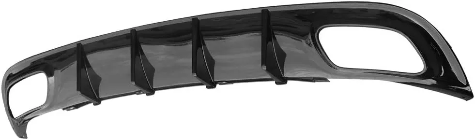 IKON MOTORSPORTS Rear Diffuser Compatible with 2015-2023 Dodge Charger Base SXT V2 Style Glossy Black PP Shark Fin Rear Bumper Valance Spoiler Air Dam Chin Splitter Molding