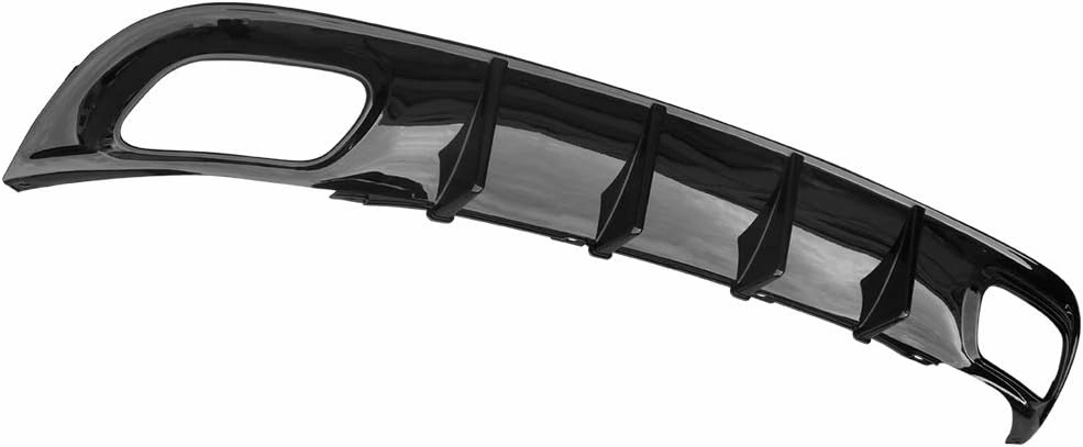 IKON MOTORSPORTS Rear Diffuser Compatible with 2015-2023 Dodge Charger Base SXT V2 Style Glossy Black PP Shark Fin Rear Bumper Valance Spoiler Air Dam Chin Splitter Molding