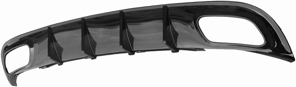 IKON MOTORSPORTS Rear Diffuser Compatible with 2015-2023 Dodge Charger Base SXT V2 Style Glossy Black PP Shark Fin Rear Bumper Valance Spoiler Air Dam Chin Splitter Molding