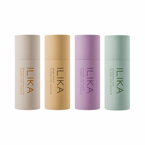 ILIKA Lip Balm, Plastic-free, 2X Volume, Organic,100% Plant-Based, COSMOS Certified Organic, PETA Certified Vegan & Cruelty-Free, Biodegradable Tube 4 Pack, Essential Collection