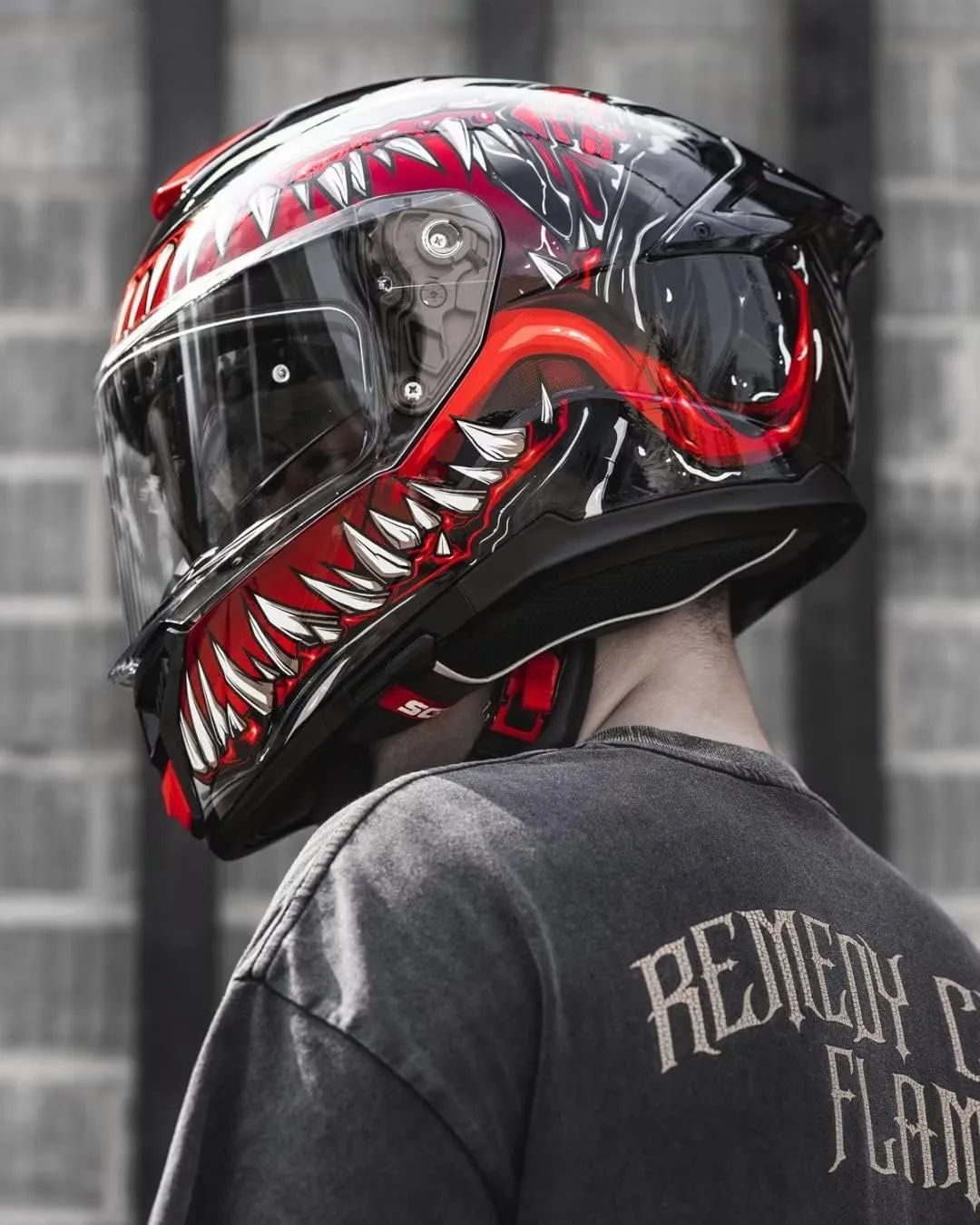 ILM Full Face Dual Visor Motorcycle Helmets with Rear Wing Pinlock Compatible Motorbike Street Bike Helmet DOT Men Women Model 861A (TheNight, L)