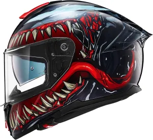 ILM Full Face Dual Visor Motorcycle Helmets with Rear Wing Pinlock Compatible Motorbike Street Bike Helmet DOT Men Women Model 861A (TheNight, L)