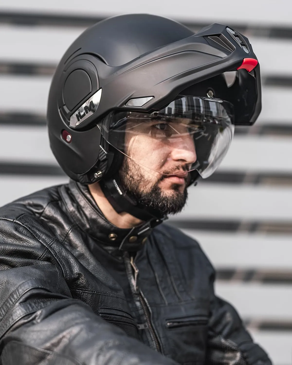 ILM Vintage Full Face Modular Motorcycle Helmet for Adults Men ATV UTV Snowmobile with 180° Reversible Chin Guard DOT Model-B707(Matte Black, L)