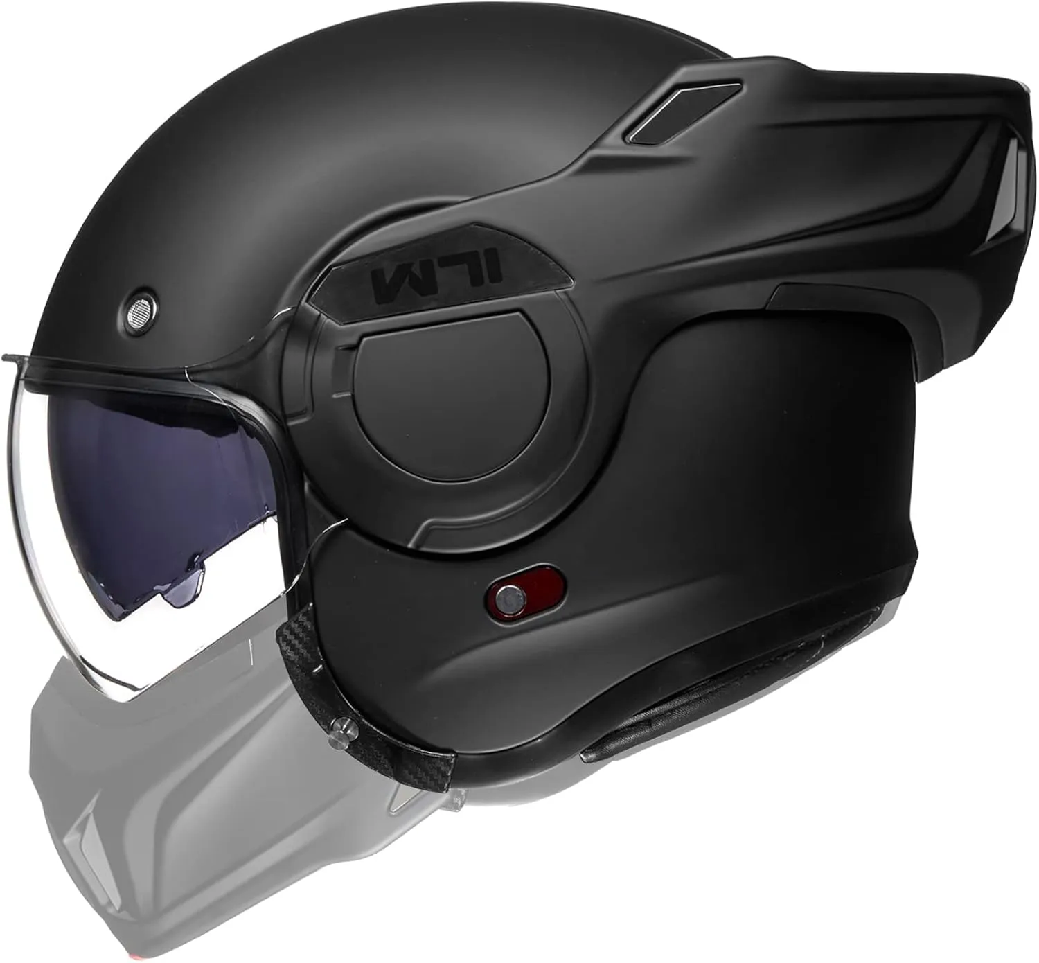ILM Vintage Full Face Modular Motorcycle Helmet for Adults Men ATV UTV Snowmobile with 180° Reversible Chin Guard DOT Model-B707(Matte Black, L)