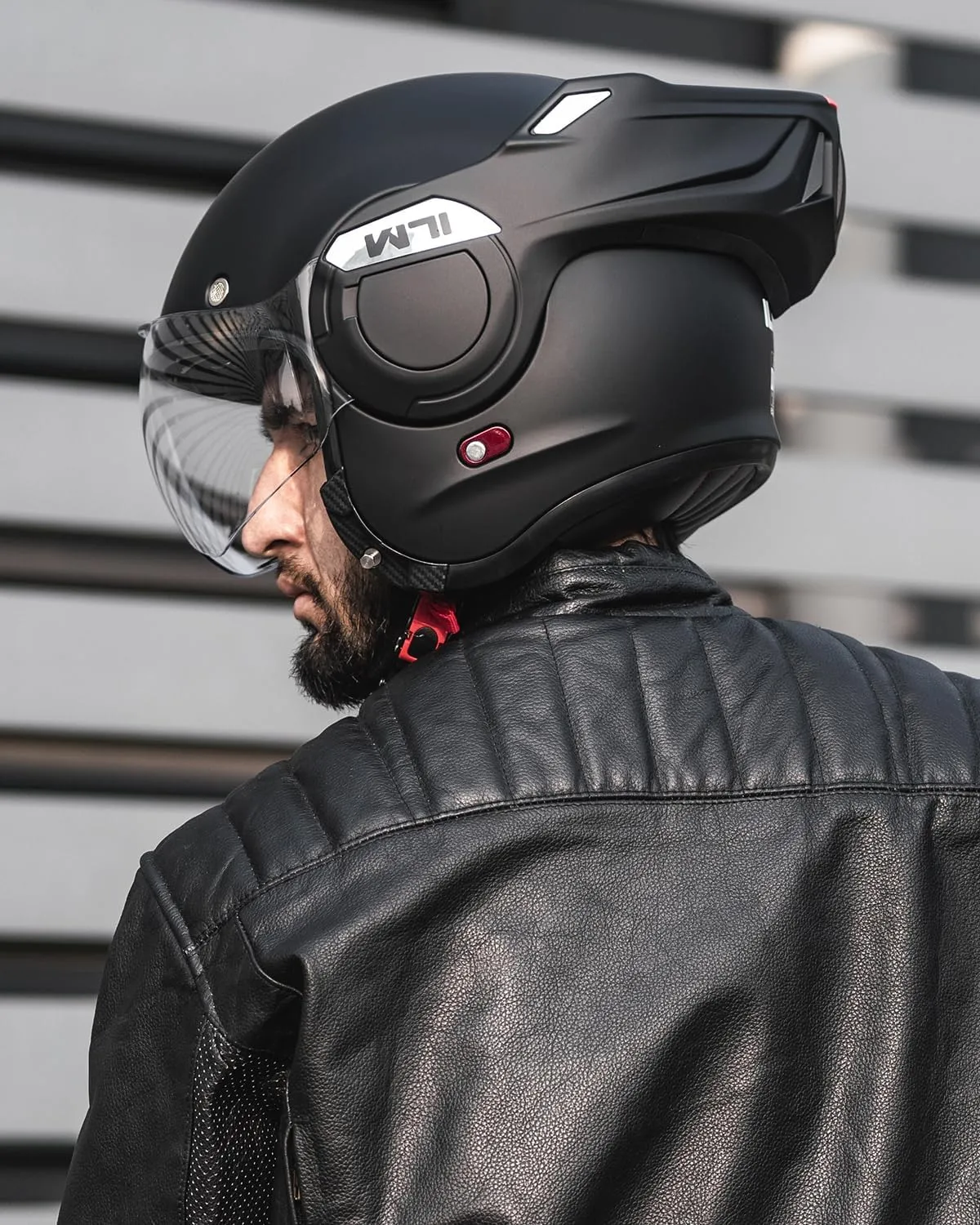 ILM Vintage Full Face Modular Motorcycle Helmet for Adults Men ATV UTV Snowmobile with 180° Reversible Chin Guard DOT Model-B707(Matte Black, L)