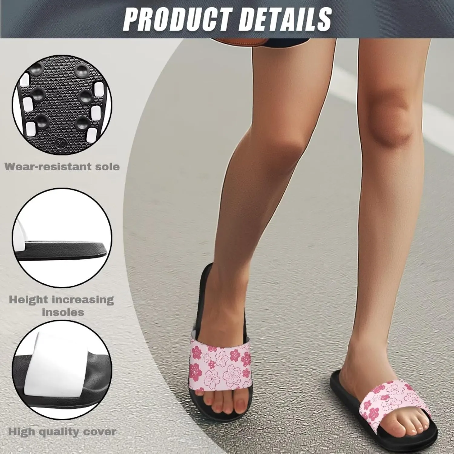 Increase Platform Flip Flops - Anti-Slip Outdoor Sandals for Beach, Pool, and Travel