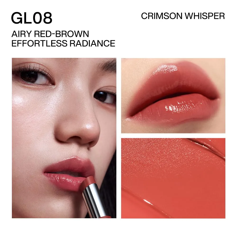 INTO YOU Glow Balm-in Lipstick, Sheer and Hydrating Tinted Lip Stain, Bare-skin Feel and Mirror-like Finish with Long Lasting Lightweight Texture(GL08)