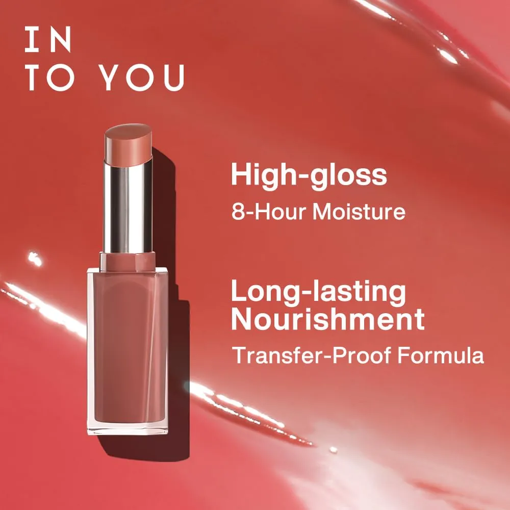 INTO YOU Glow Balm-in Lipstick, Sheer and Hydrating Tinted Lip Stain, Bare-skin Feel and Mirror-like Finish with Long Lasting Lightweight Texture(GL08)