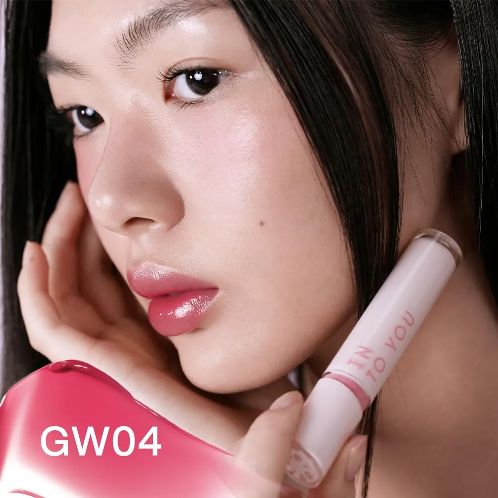 INTO YOU Glow Lip Tint, Plumping Lip Gloss, Nourishing Hydrating Moisturizing Lip Oil, Non-Sticky, Long-lasting, Waterproof, High Shine Liquid Lipstick, Stay 8 Hour, for Women Makeup, GW04