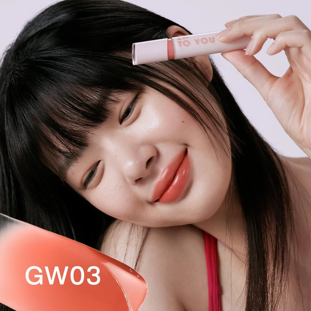 INTO YOU Glow Lip Tint, Plumping Lip Gloss, Nourishing Hydrating Moisturizing Lip Oil, Non-Sticky, Long-lasting, Waterproof, High Shine Liquid Lipstick, Stay 8 Hour, for Women Makeup, GW03