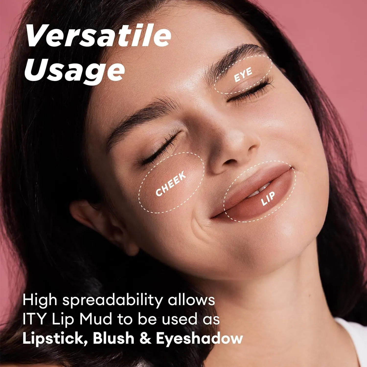ITY Velvet Matte Finish Lip Stain-Mousse Textured Lip Clay, Nude Shade, Conceals Lip Lines, Rich Pigment Lip Tint Lipsticks, 0.14 oz (4g) in Petal