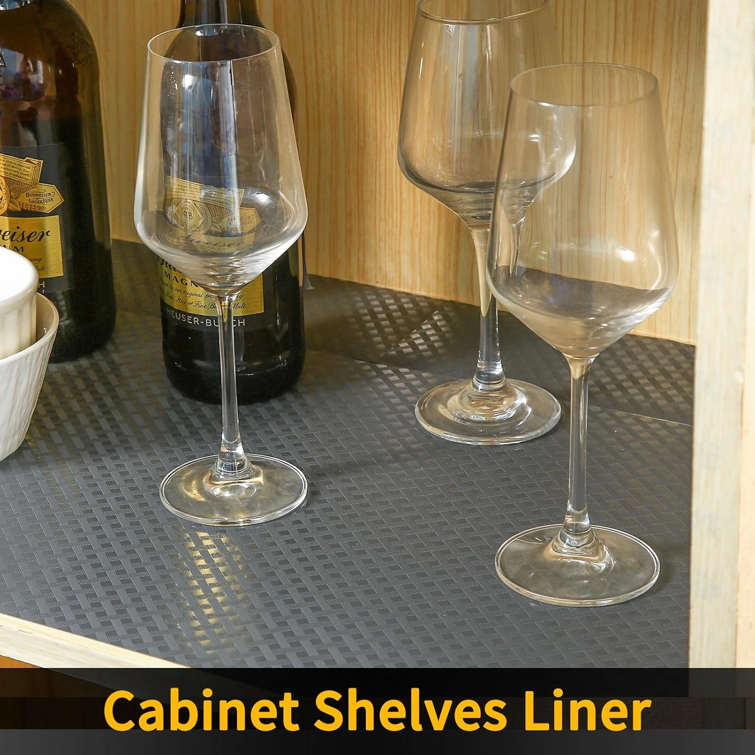iwtmm Shelf Drawers Liners for Kitchen Cabinets Non-Slip, Washable, Oil-Proof Drawer Liners, EVA Waterproof Non-Adhesive Cabinet Liners for Kitchen, Pantry, Bathroom