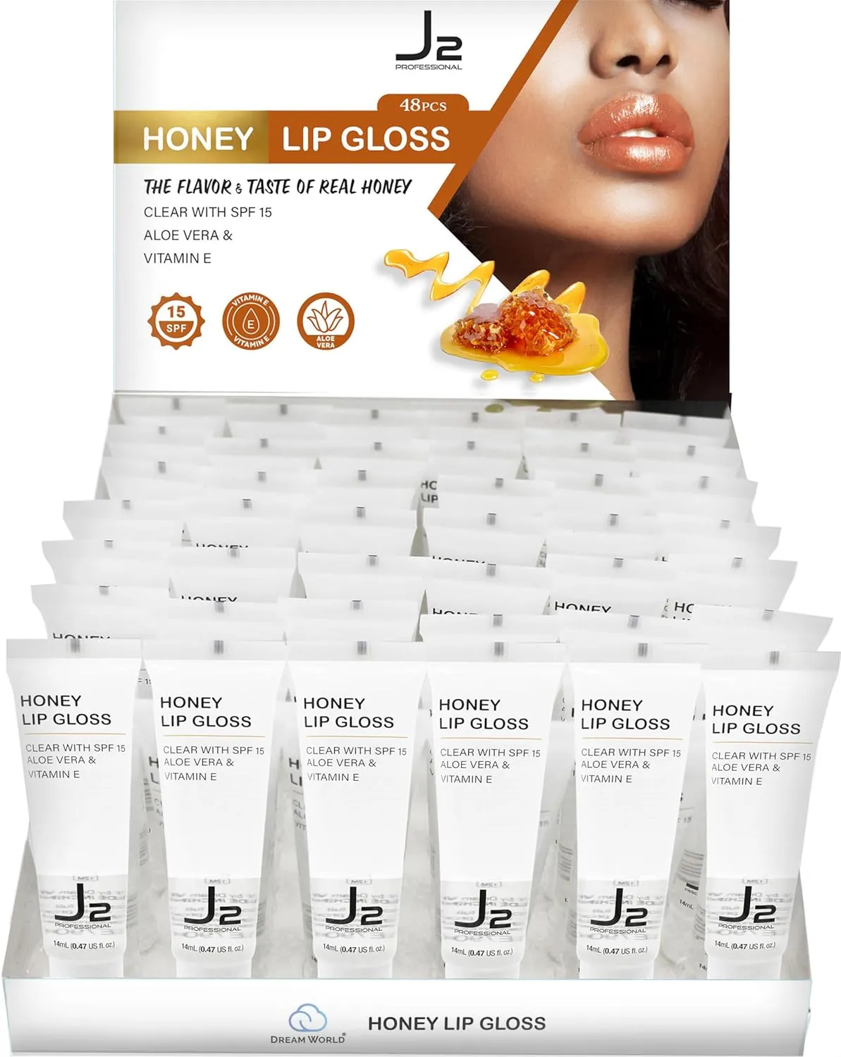 J2 Honey Stand-Up Clear Lip Gloss (Pack of 1)