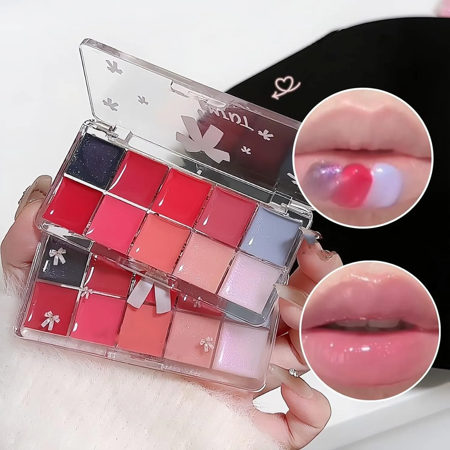 Jelly Lip Gloss Palette,10 Colors Jelly Lip Cream Palette,Transparent Nude Lipstick Palette,Jelly Lip Gloss Set,Moisturizing Lipstick Makeup Kit Long-Lasting,Not Easy to Stick to the Cup (3 MIX, 1)