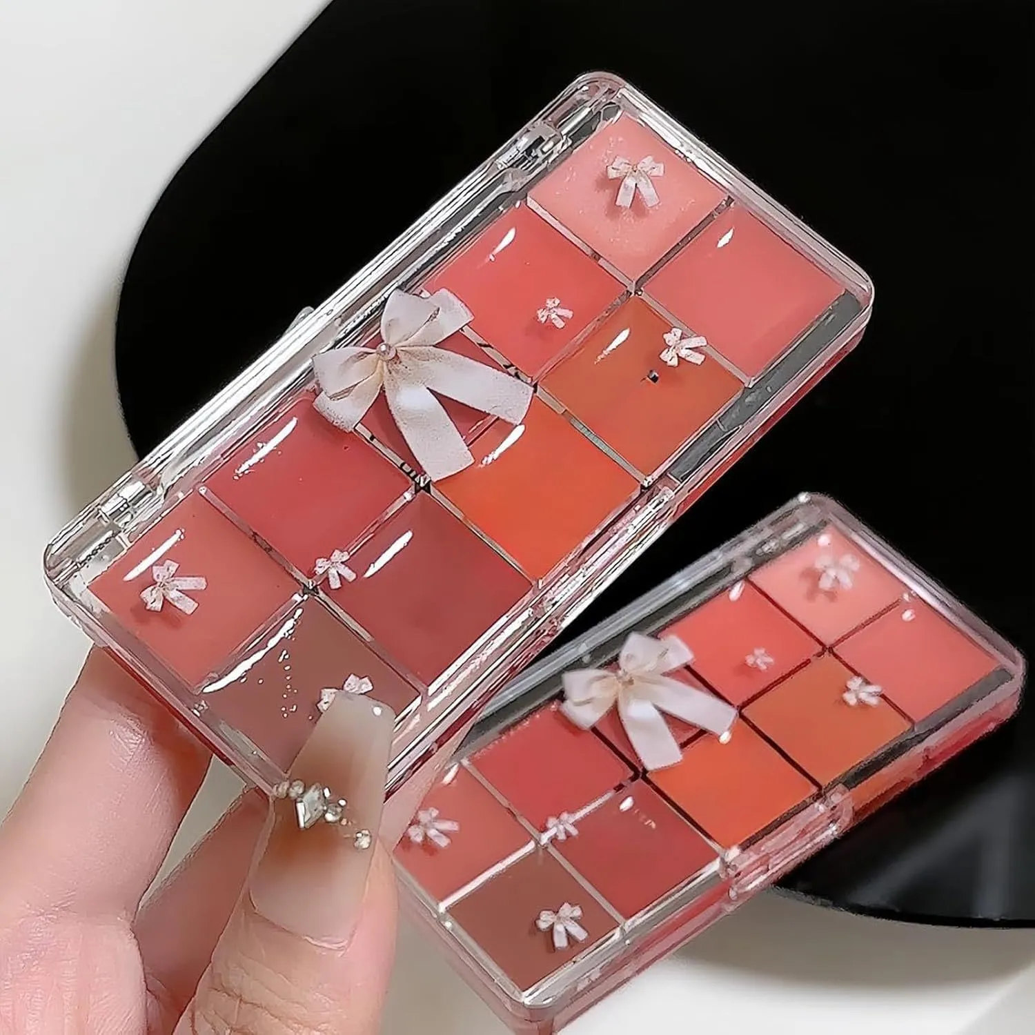 Jelly Lip Gloss Palette,10 Colors Jelly Lip Cream Palette,Transparent Nude Lipstick Palette,Jelly Lip Gloss Set,Moisturizing Lipstick Makeup Kit Long-Lasting,Not Easy to Stick to the Cup (3 MIX, 1)