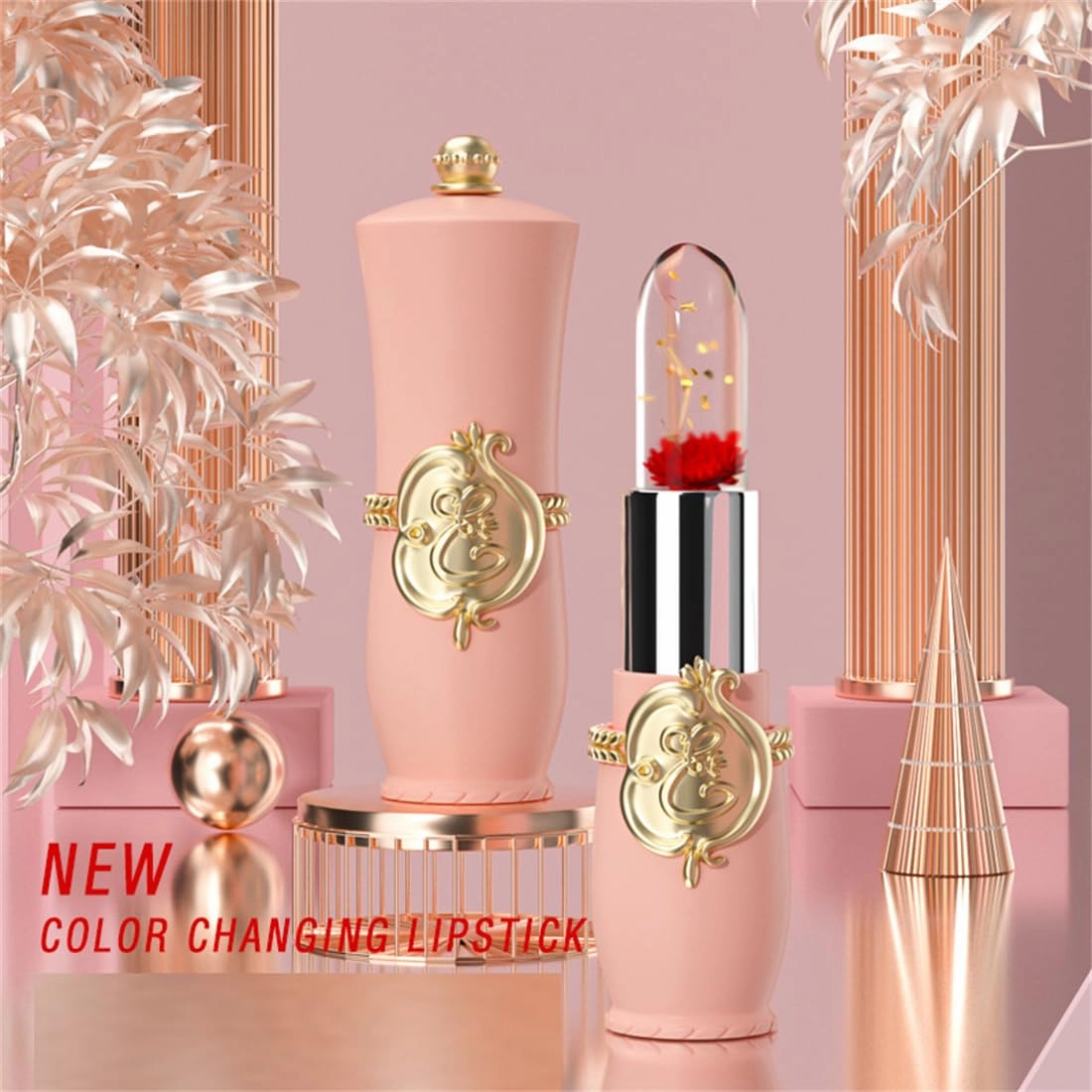 Jelly Giscoloration Lip Balm Moisturizes Warm Makeup Lips for Woman Makeup Tinted Lip Blam-in-gloss Liquid Lip Ultra-Gentle Non-sticky Formula Pristine Color (02)