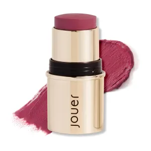 Jouer Blush & Bloom Cheek   Lipstick, Be Loud - Hydrating Cream Blush Stick for Cheek and Lip Tint - Moisturizing Rose Hip and Squalane Oil Formula