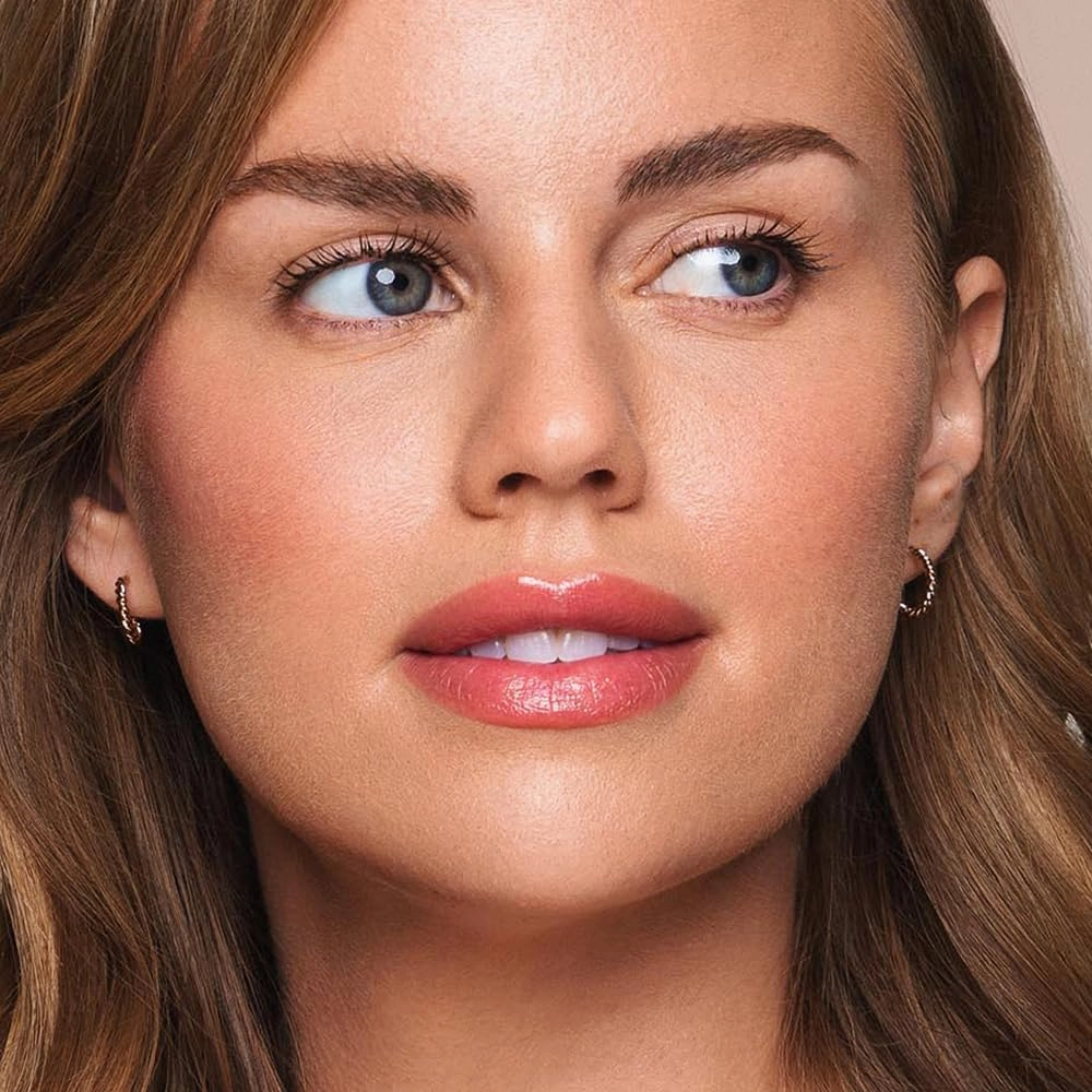 Jouer Essential Lip Enhancer Shine Balm - Enhancing Tinted Lip Balm - Moisturize, Plump, & Nourishing Lip Care - Jojoba Seed Oil and Maxi Lip Formula for Moisturizing and Fullness, Rose