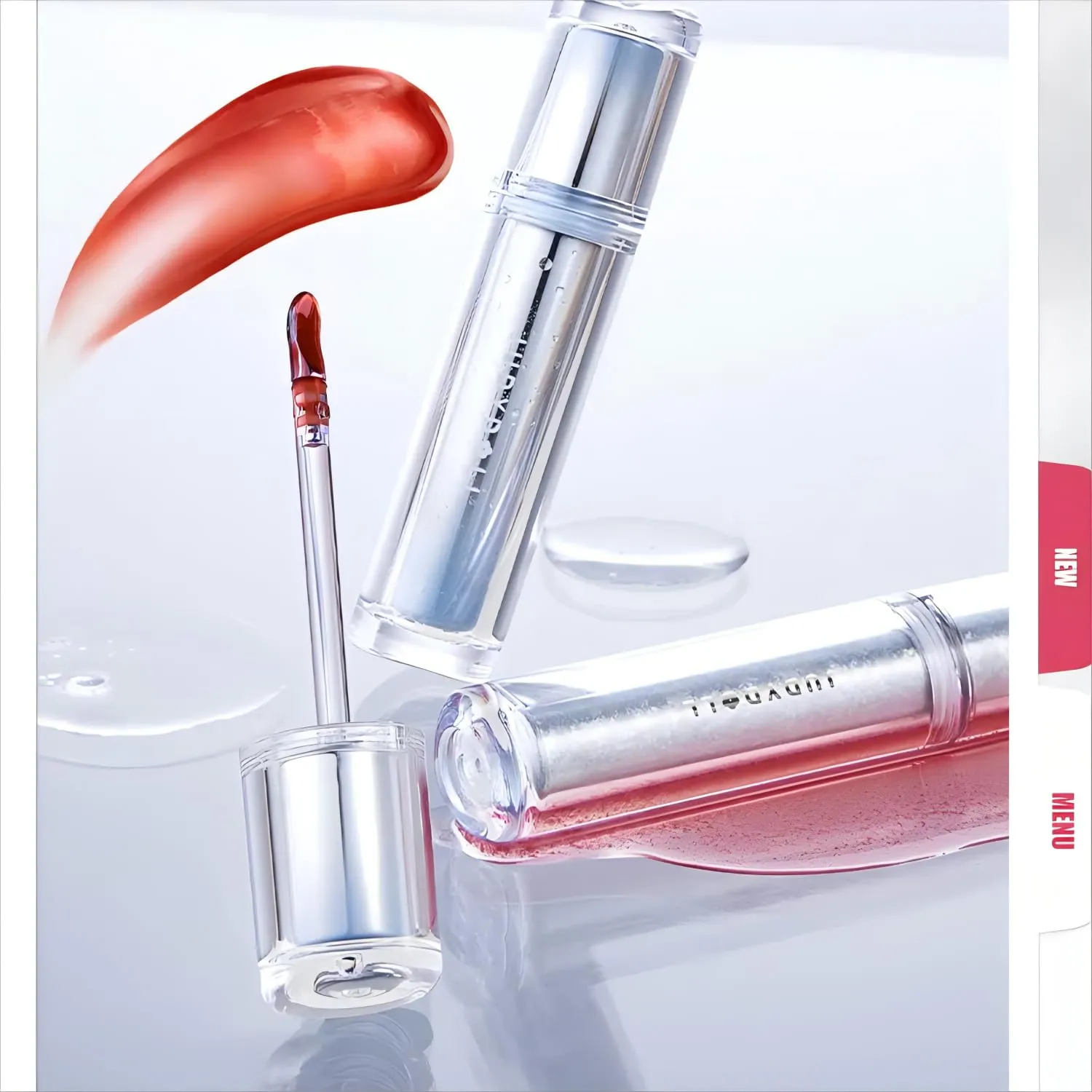 Judy Doll Ice Watery Lip Glossr Clear,Hydrating Lip Gloss,Moisturizing Nonstick Tinted Gloss Lip Oil (#09 Hawthorn Cold Brew, 2.4g)