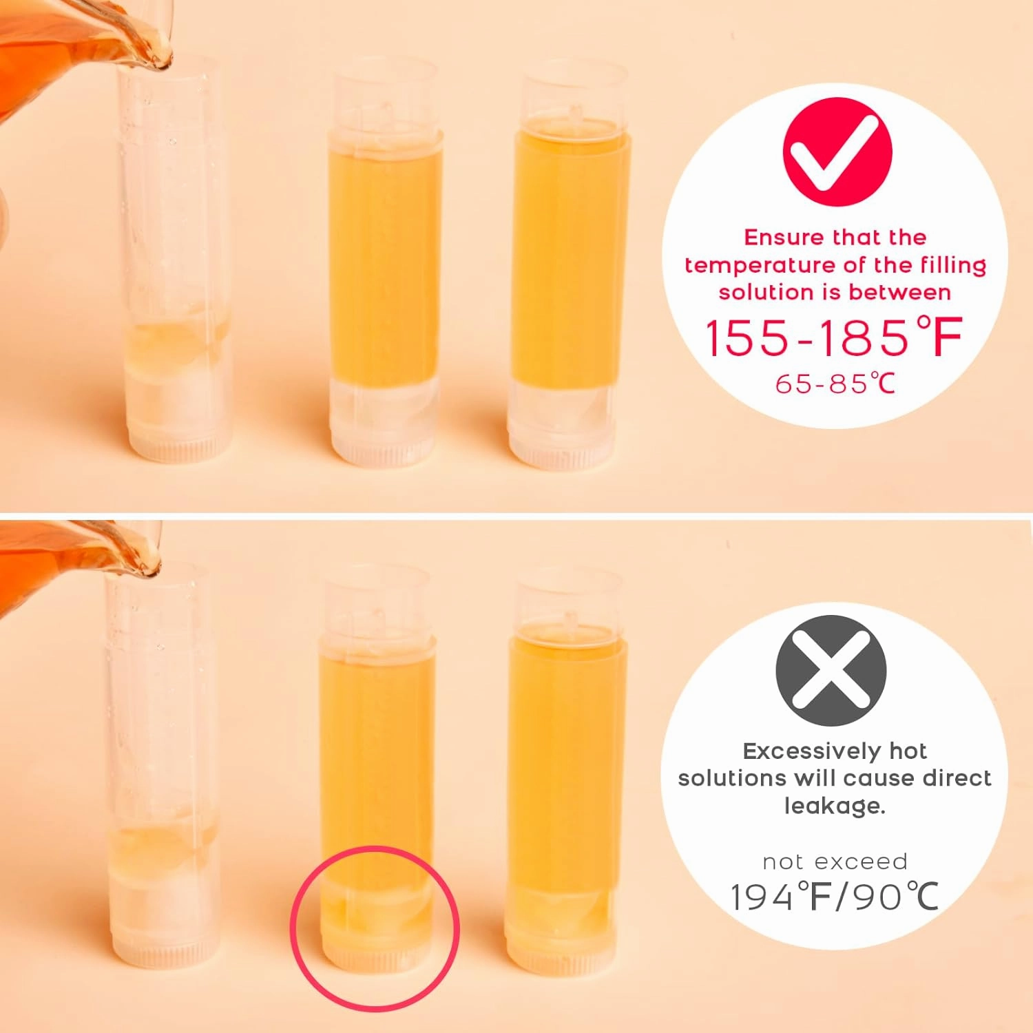 JuLand 100 Packs Empty Lip Balm Tubes Bulk Round BPA Free with Caps for DIY Lipstick homemade, 3/16 Oz (5.5 ml) Leak-Free Empty Lip Balm Containers, Clear