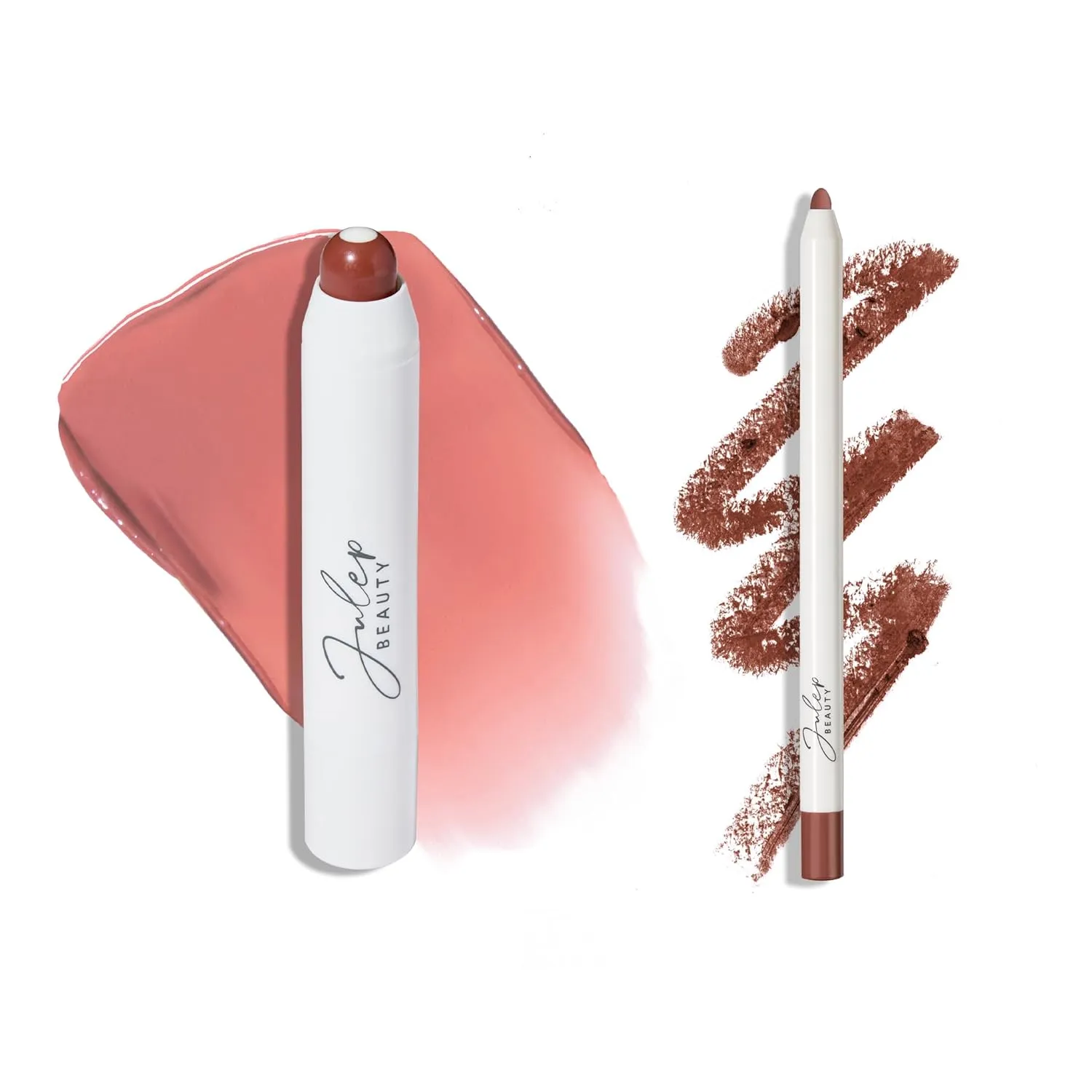 Julep The Perfect Pair 2pc Set It's Balm Tinted Lip Balm Burnt Sienna and With a Trace Retractable Creamy Long-Lasting Lip Liner, Rich Cocoa