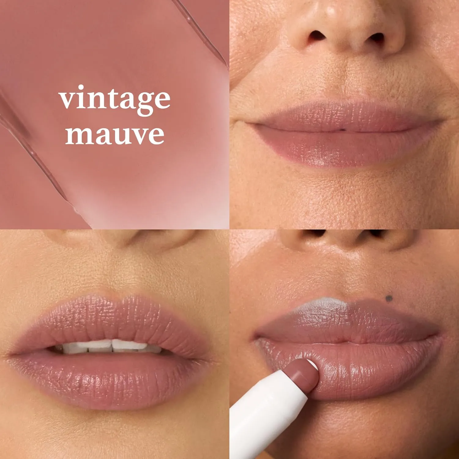 Julep The Perfect Pair 2pc Set It's Balm Tinted Lip Balm Vintage Mauve and With a Trace Retractable Creamy Long-Lasting Lip Liner, Antique Rose