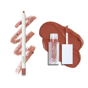 Julep With a Trace Creamy Long-Lasting Lip Liner, Velvet Mauve & It's Whipped Matte Lip Mousse, Airy Taupe