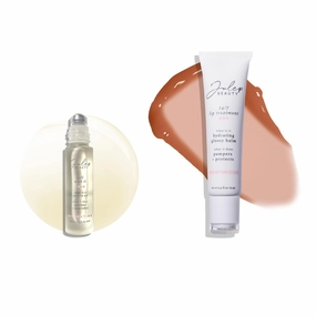 Julep Hydrating Lip & Nail Care Bundle: 24/7 Lip Treatment Hydrating Lip Balm and Lip Sleeping Mask Sheer Nude   Roll With It Nourishing Treatment Cuticle Oil - Moisturizing, Soothing, Nourishing