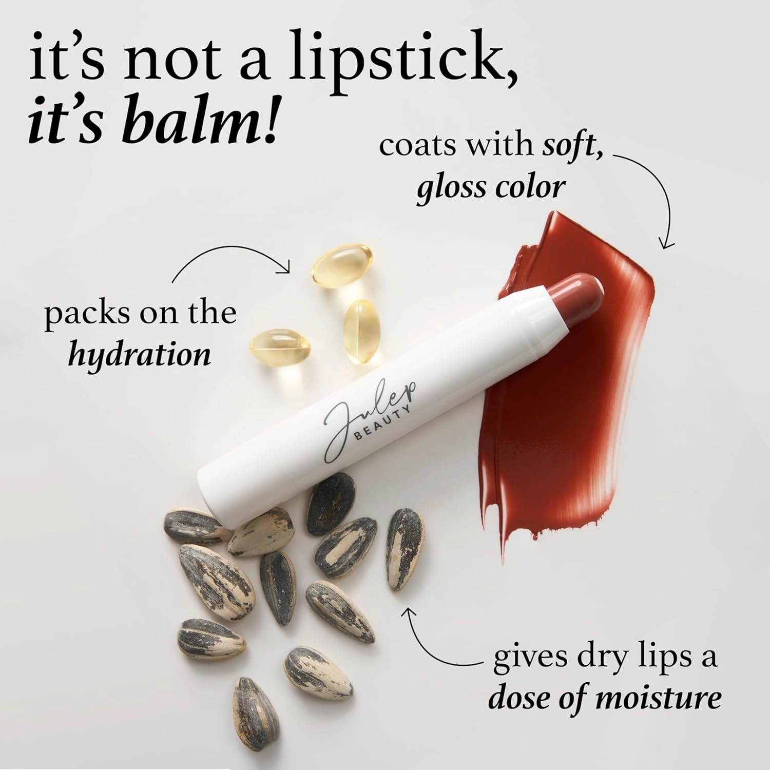 Julep It’s Balm Moisturizing Lip Color Trio – Brandy Wine, Brown Sugar, Almond Nude – Hydrating Lip Crayon Set – Vegan & Cruelty-Free