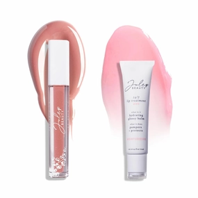 Julep Repair & Gloss 2pc So Plush Hydrating Lip Gloss - Vibes 24/7 Lip Treatment - Hydrating Lip Balm and Lip Sleeping Mask Barely There