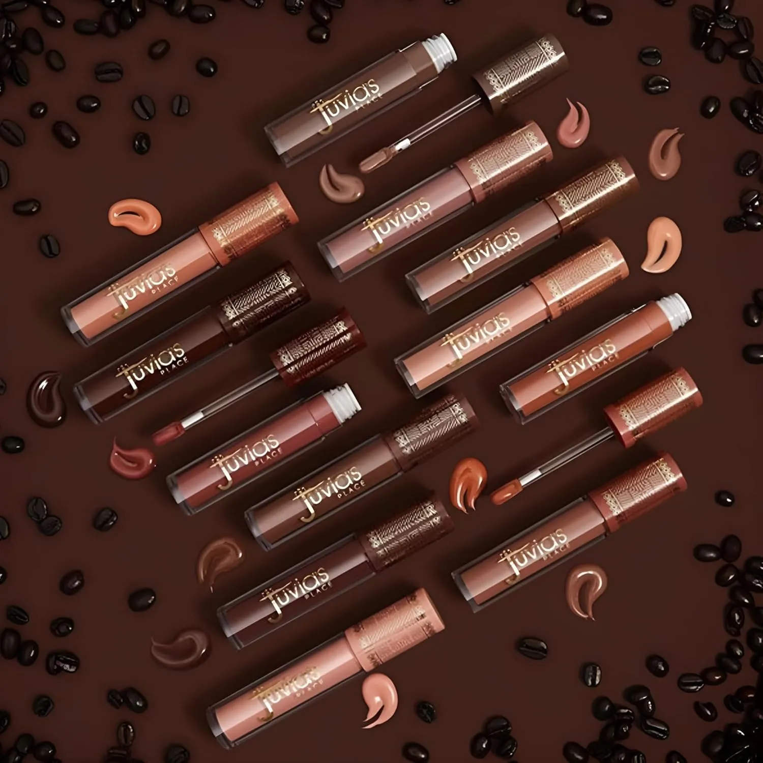 Juvia's Place Coffee Shop Lip Gloss - Chocolate Drip - Hydrating Butter Lip Gloss for Women, Long-Lasting Shine, Moisturizing Glass-like Finish, Plumping Non-sticky Lip Gloss, Suitable for every vibe