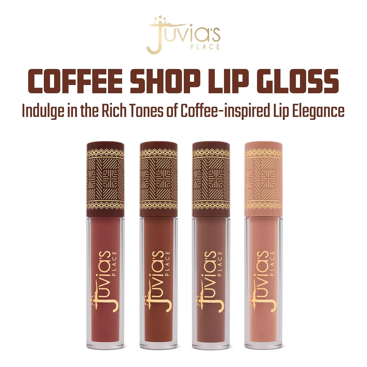Juvia's Place Coffee Shop Lip Gloss - Chocolate Drip - Hydrating Butter Lip Gloss for Women, Long-Lasting Shine, Moisturizing Glass-like Finish, Plumping Non-sticky Lip Gloss, Suitable for every vibe
