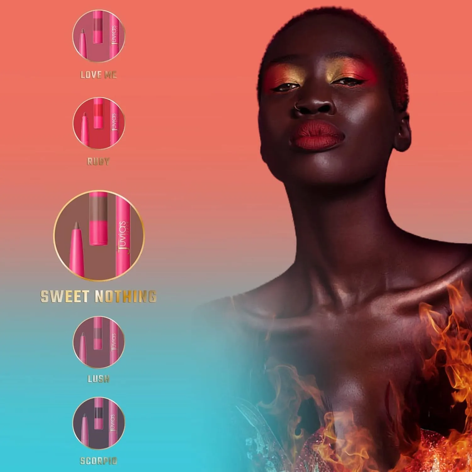 Juvia's Place Coffee Shop Luxe Lip Liner: Espresso - Colorstay Matte Finish Lip Pencil, Makeup for Natural Long Lasting Beauty and Sensational Wear, Lip Stain Kiss Proof Cometics