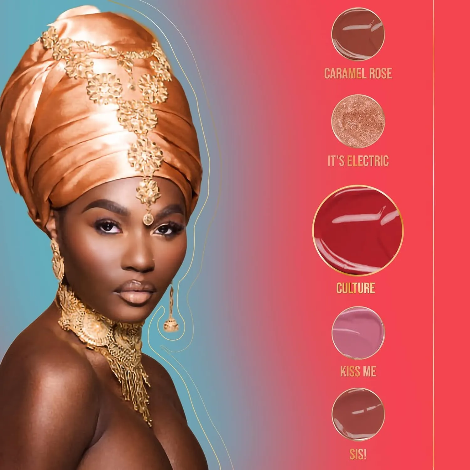 Juvia's Place Lip Gloss Reflect Culture,Rich, Blue-Tones Red The Reds & Berries, Long Lasting Hydrating,16 oz,