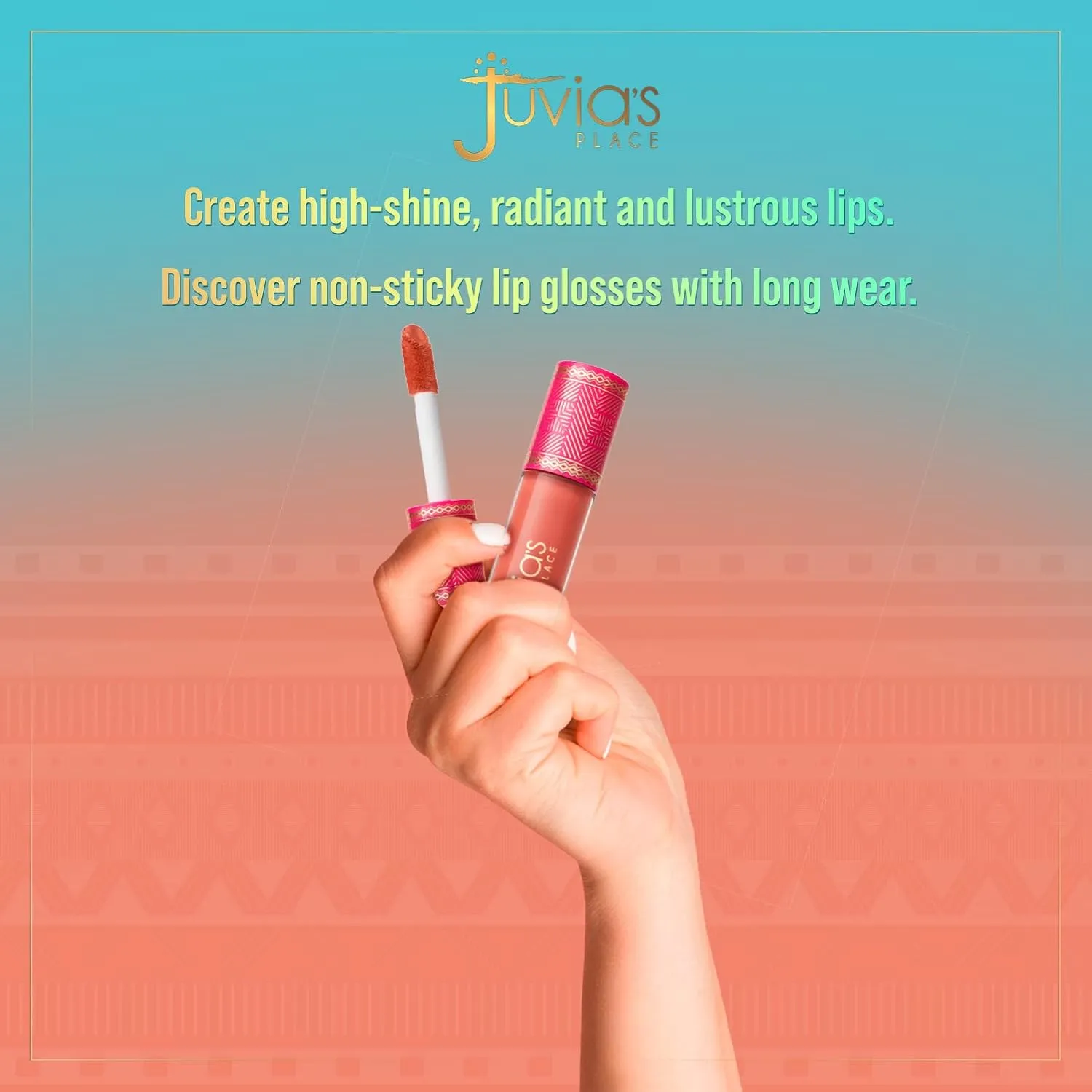 Juvia's Place Lip Gloss Rich-Nude Liquor High Shine Bronzed Honey Rose, Long Lasting, Glides on Richly and Smoothly, 16 oz