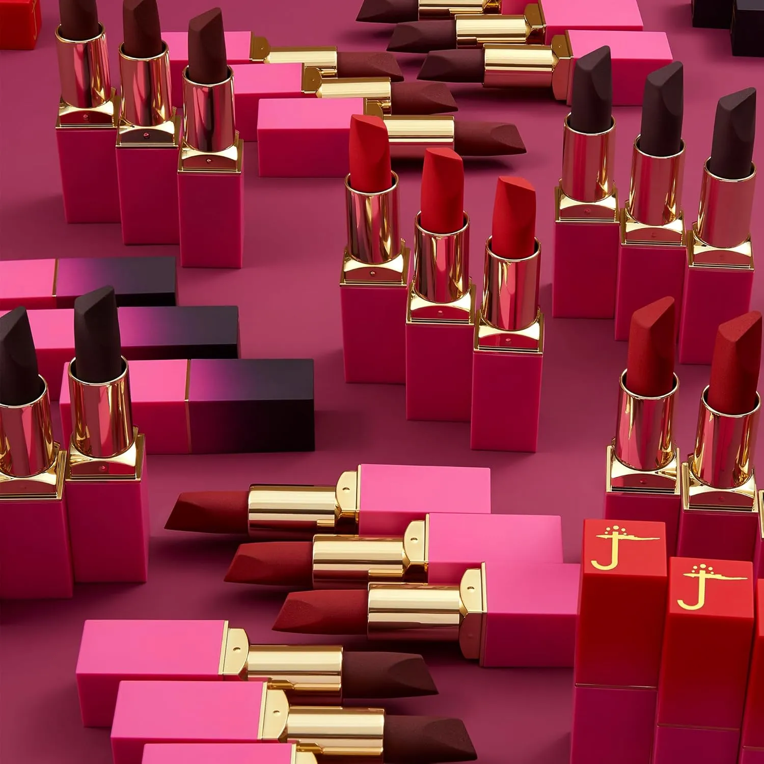 Juvia's Place Reds & Berries Velvety Matte Lipsticks The Deep Reds Fierce - Burgundy Red, Soft-Matte Lipstick, Hydrating, Highly Pigmented, Creamy, Smooth, and Long-Lasting