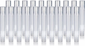 JUVITUS Slim Clear Natural Empty DIY Lip Balm Container Tubes (20 pack)   Funnel, 0.07 oz / 2 ml