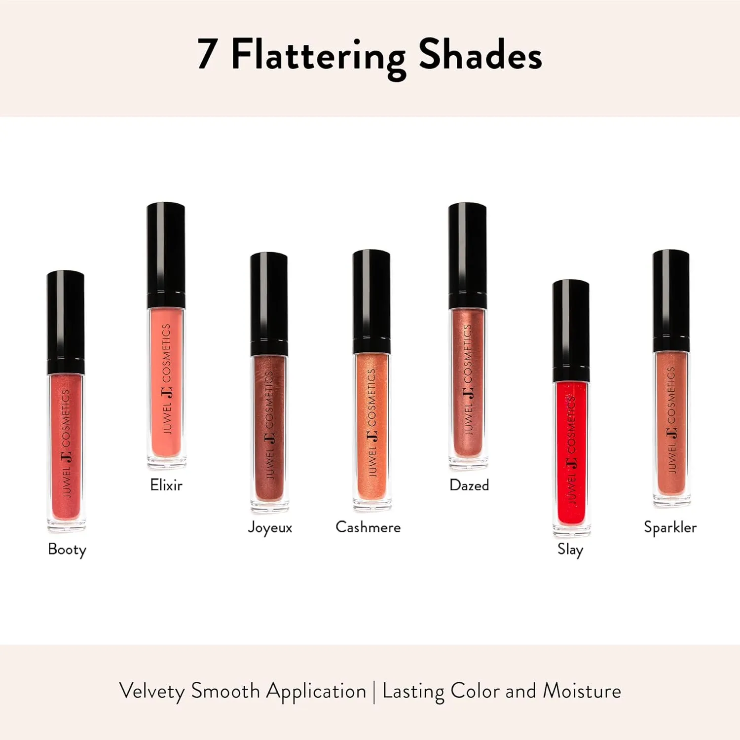 Juwel Cosmetics Ultra Lip Gloss, Gloss for Dry Lips, High Shine, Smooth Finish Moisturizing Lip Gloss with Beeswax, Castor Oil and Vitamin E, Vegan, Talc-free, Dazed