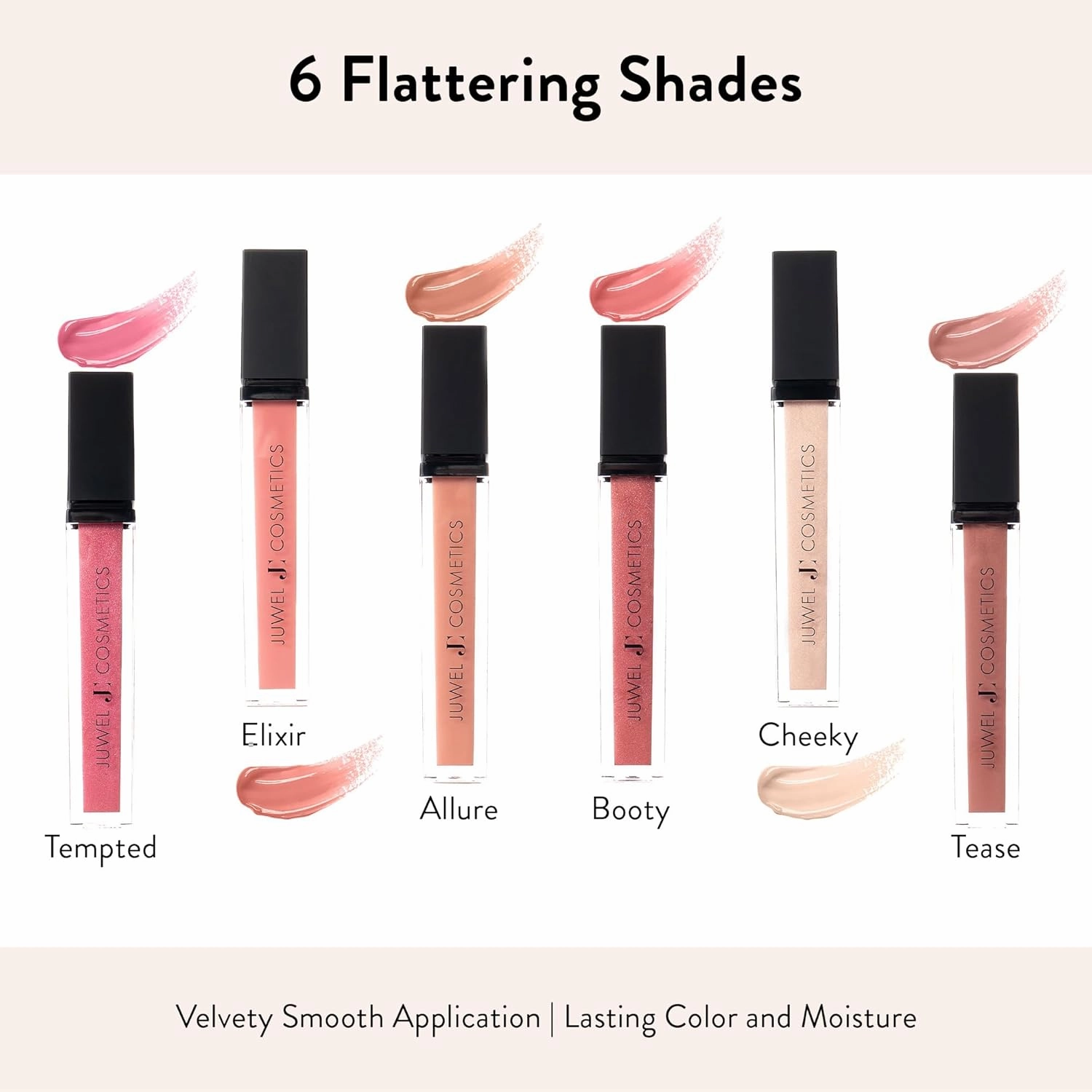 Juwel Cosmetics Luminizing Lip Gloss, Tinted Lip Gloss for Dry Lips, Smooth Finish Moisturizing Lip Gloss with Beeswax, Castor Oil and Vitamin E, Vegan, Allure