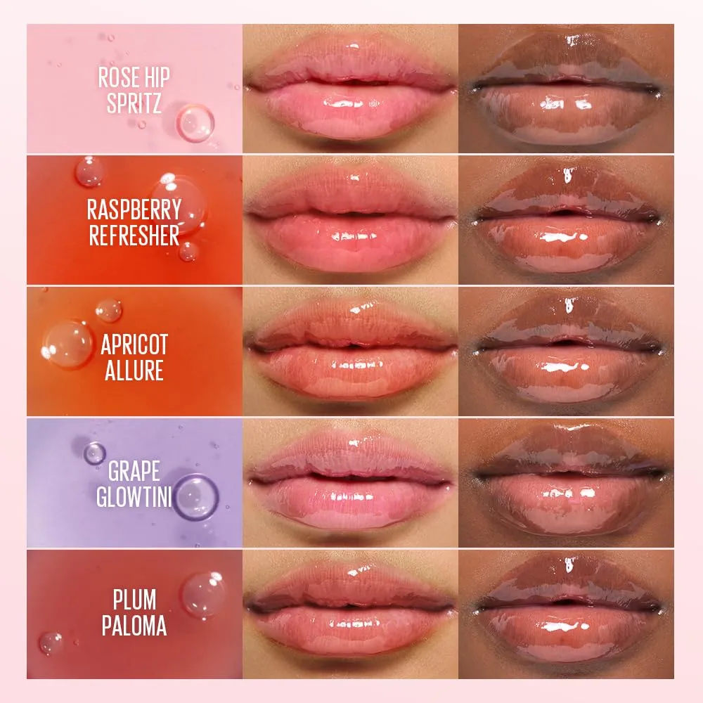 Kaja Lip Plumping - Juicy Glass 08 Cherry Cola | Hydrating, Feel Plumped and Lightweight with Vitamin Tree Fruit Oil, Vegan, Cruelty-Free, Clear Tint Stain Shine Gloss Plumper, Long Lasting