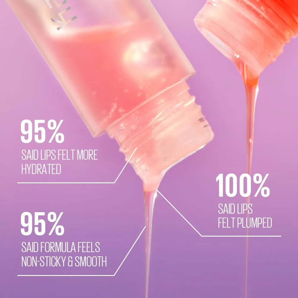Kaja Lip Plumping - Juicy Glass 08 Cherry Cola | Hydrating, Feel Plumped and Lightweight with Vitamin Tree Fruit Oil, Vegan, Cruelty-Free, Clear Tint Stain Shine Gloss Plumper, Long Lasting