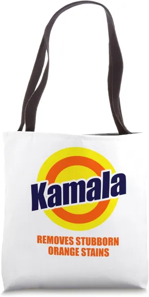 Kamala removes stubborn orange stains, funny Democrat Tote Bag
