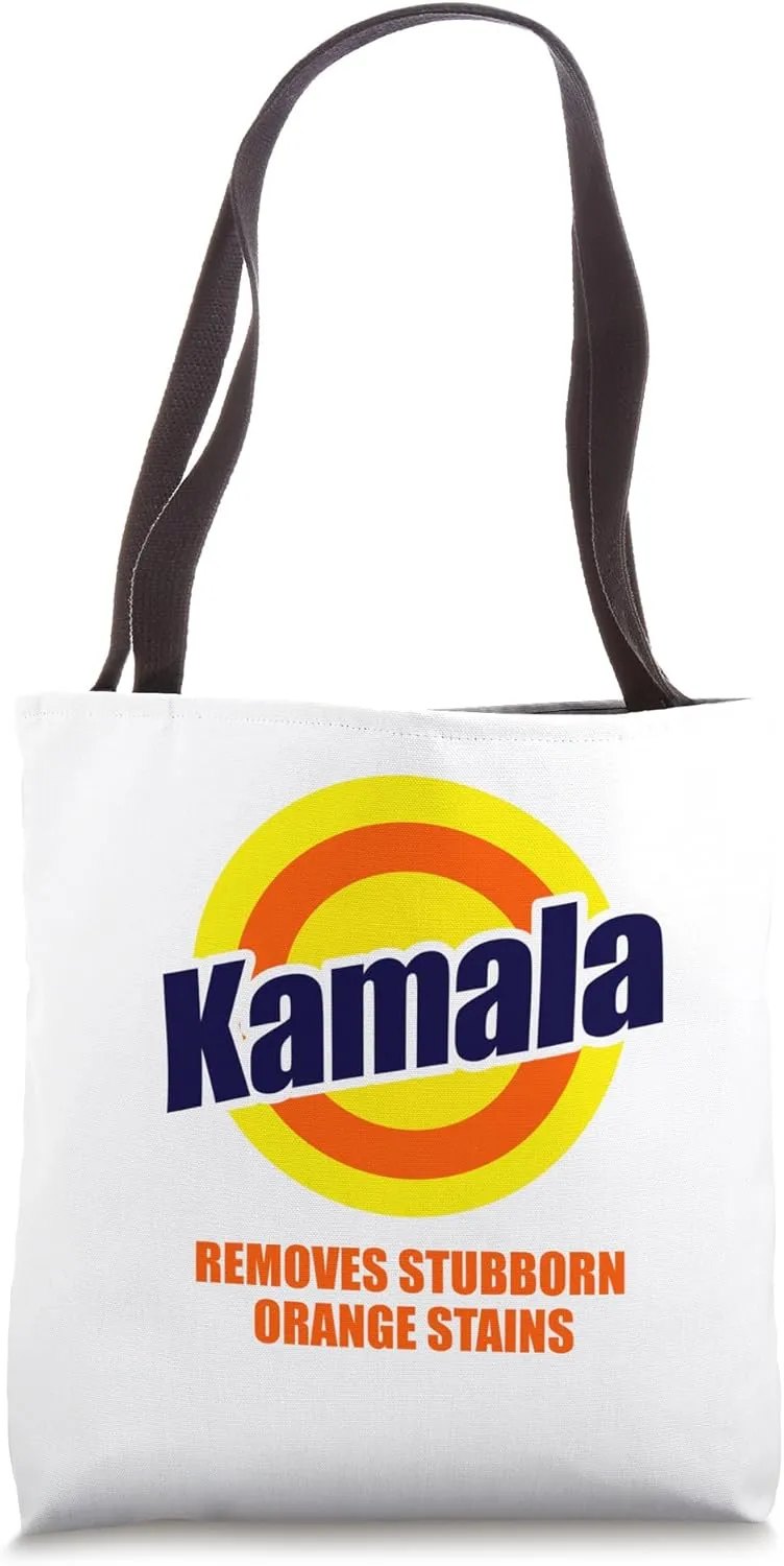 Kamala removes stubborn orange stains, funny Democrat Tote Bag