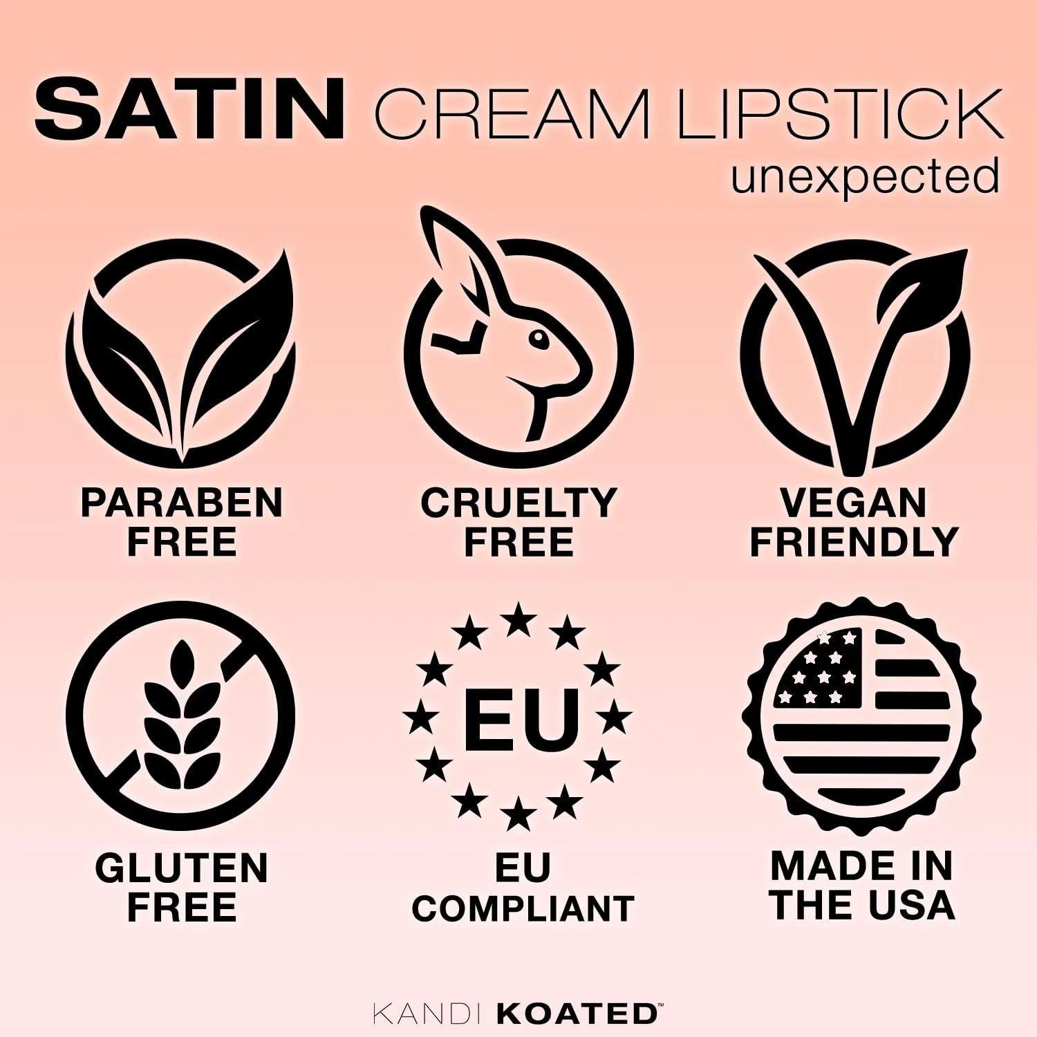 Kandi Koated Satin Lip Color [Unexpected] Soft & Creamy Lipstick Kandi Burruss | Rich Colors, Paraben-Free, Cruelty-Free Creme Lipstick | Beauty & Makeup