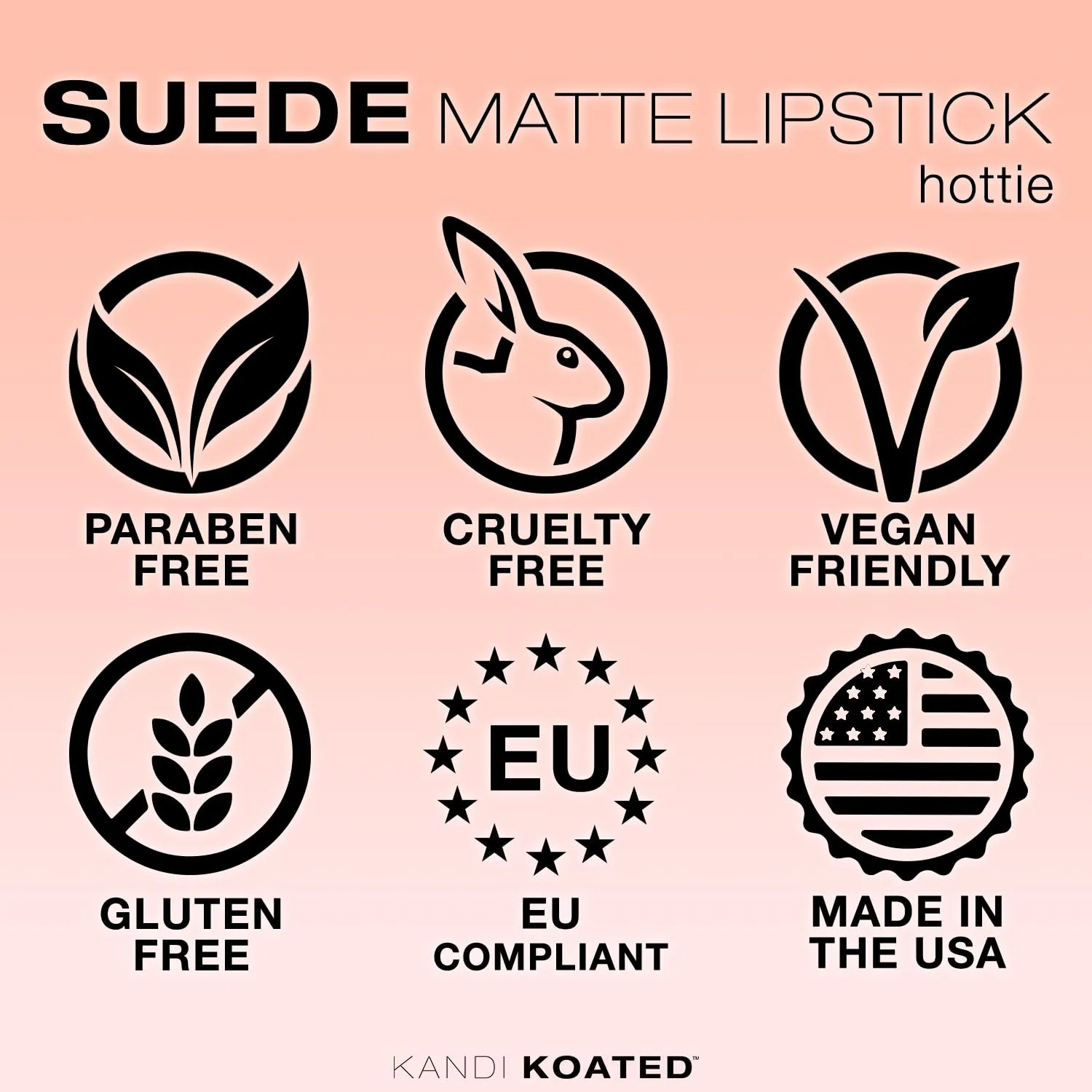 Kandi Koated Suede Matte Lipstick [Hottie] - Bright Cool Pink Matte Lip Color with Cruelty-Free Formula | Creamy Texture, Rich Colors, Paraben-Free | Beauty & Makeup