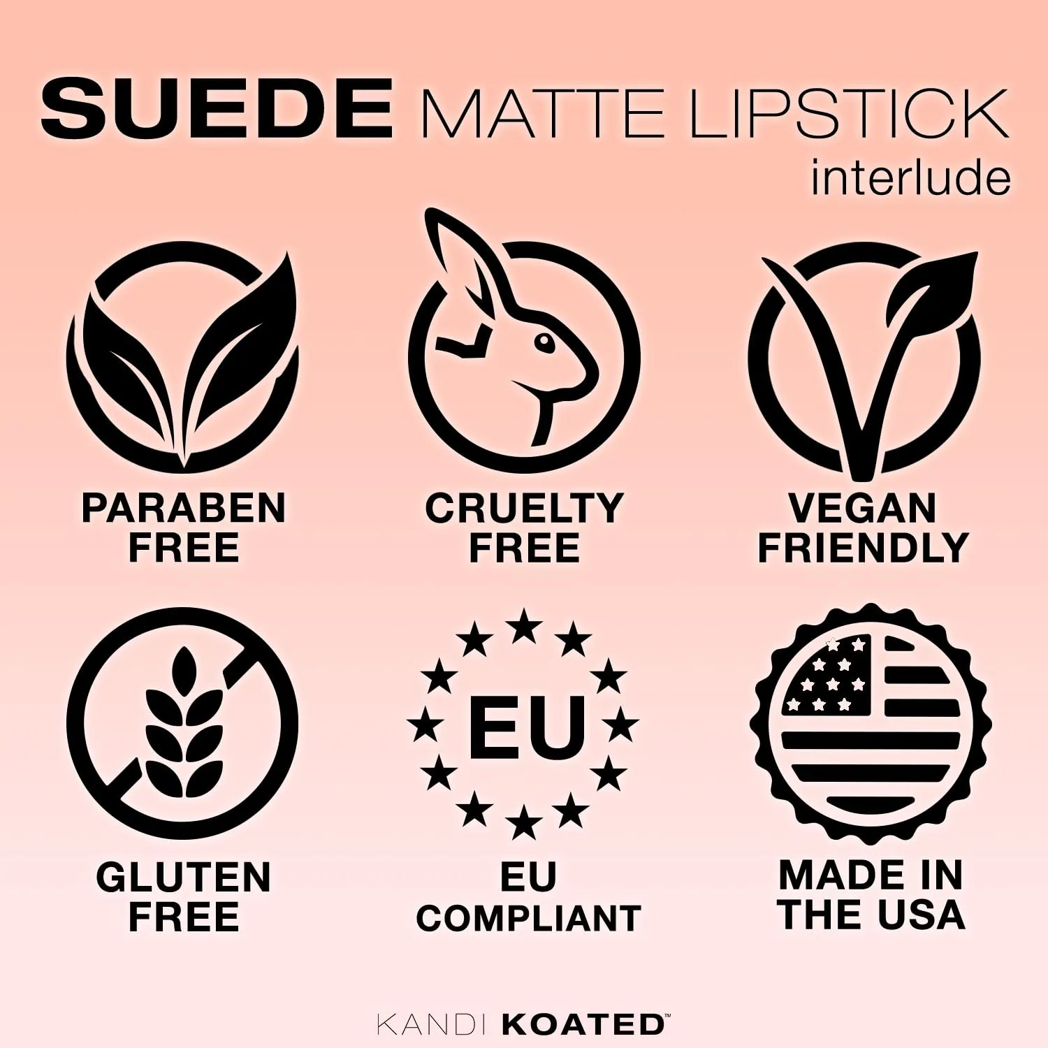 Kandi Koated Suede Matte Lipstick [Interlude] - Soft Warm Pink Matte Lip Color with Cruelty-Free Formula | Creamy Texture, Rich Colors, Paraben-Free | Beauty & Makeup