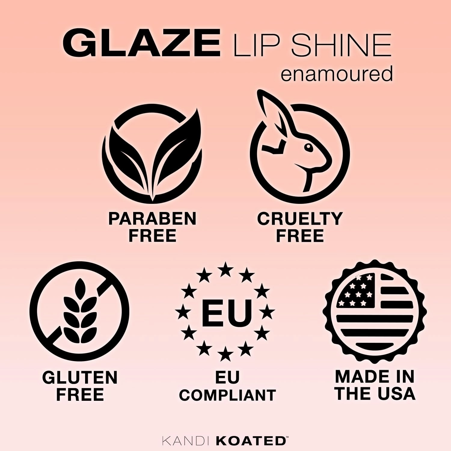 Kandi Koated Glaze Illuminating Lip Shine [Enamoured] Lip Gloss | Hydrating Lip Glaze with Paraben-Free, Cruelty-Free Formula, Sheer Color | Beauty & Makeup