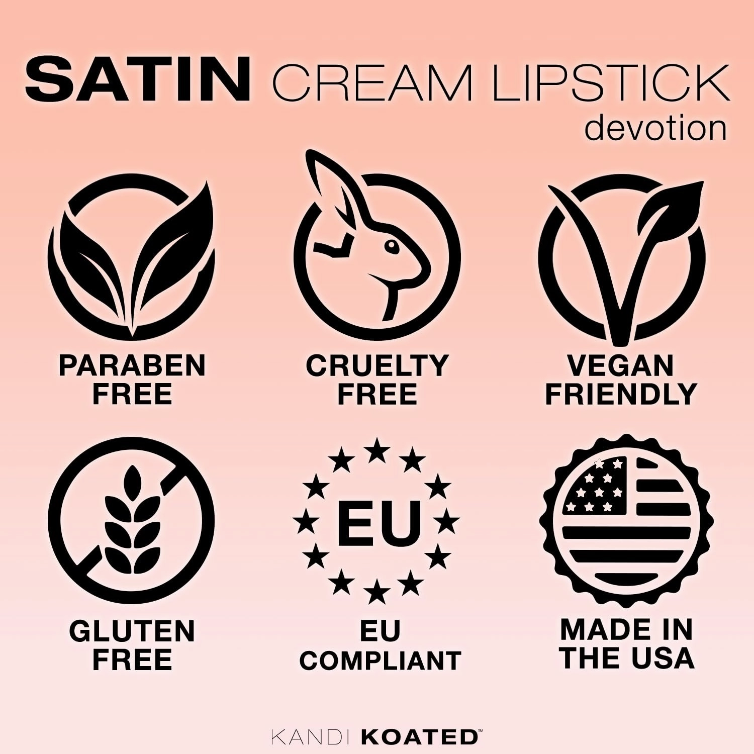 Kandi Koated Satin Lip Color [Devotion] Soft & Creamy Lipstick Kandi Burruss | Rich Colors, Paraben-Free, Cruelty-Free Creme Lipstick | Beauty & Makeup