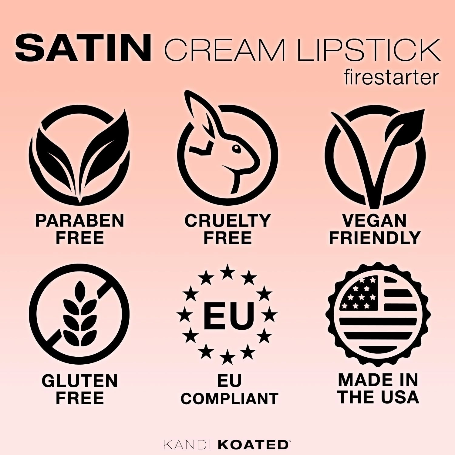 Kandi Koated Satin Lip Color [Firestarter] Soft & Creamy Lipstick Kandi Burruss | Rich Colors, Paraben-Free, Cruelty-Free Creme Lipstick | Beauty & Makeup